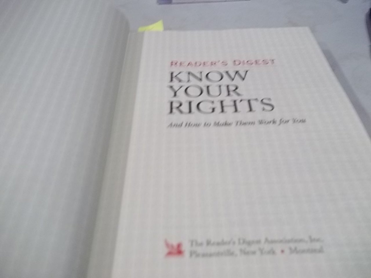 Know Your Rights: And How to Make Them Work for You used book depot