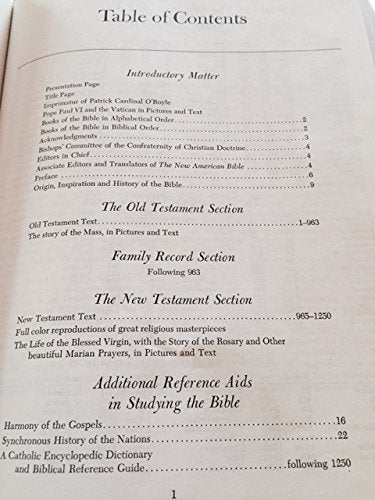The New American Bible Translated from the Original Languages with Critical Use of All the Ancient Sources - 1974-1975 From the Vatican, September 18, 1970 Signature used book depot