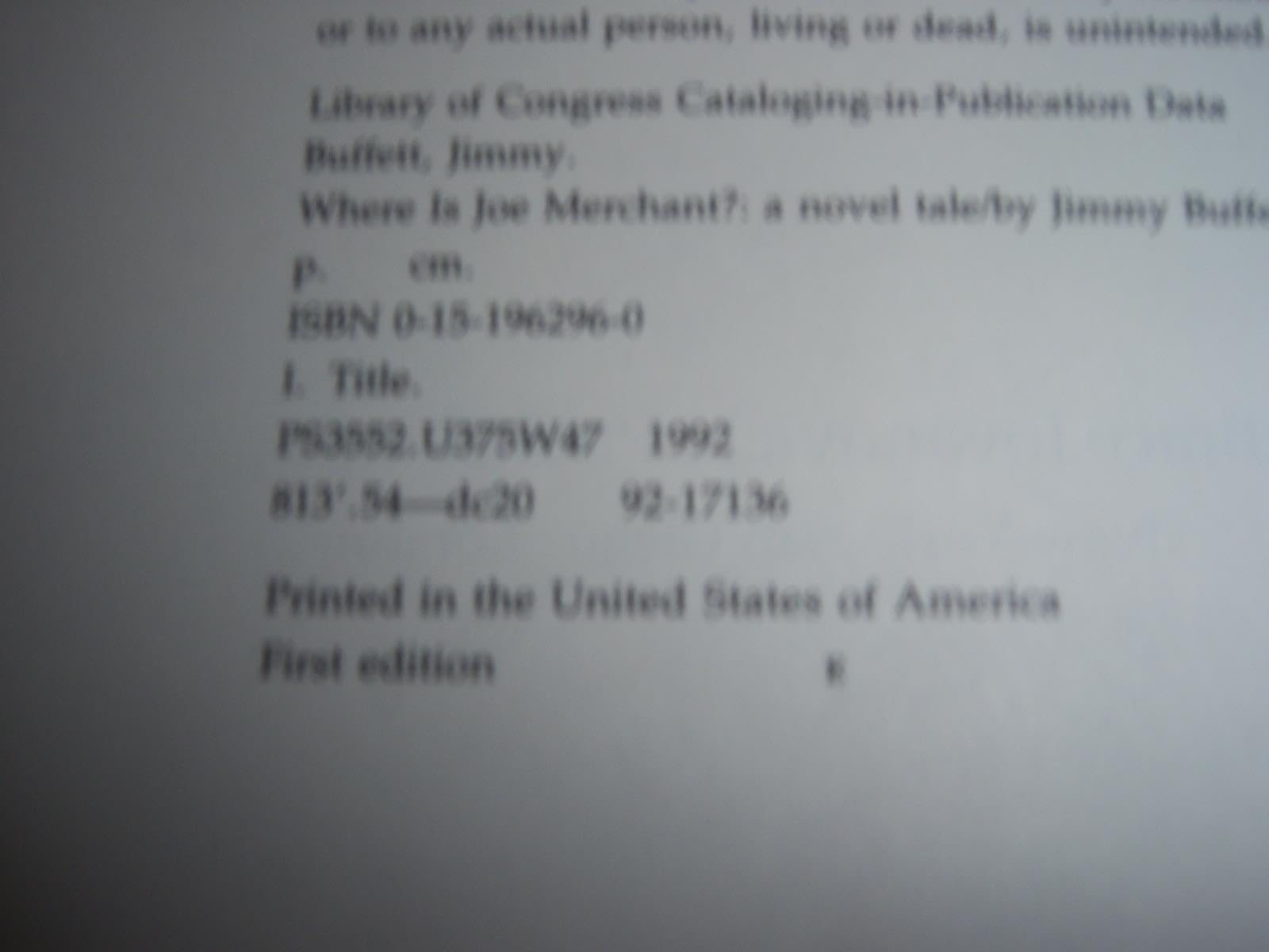 Where Is Joe Merchant?: A Novel Tale used book depot