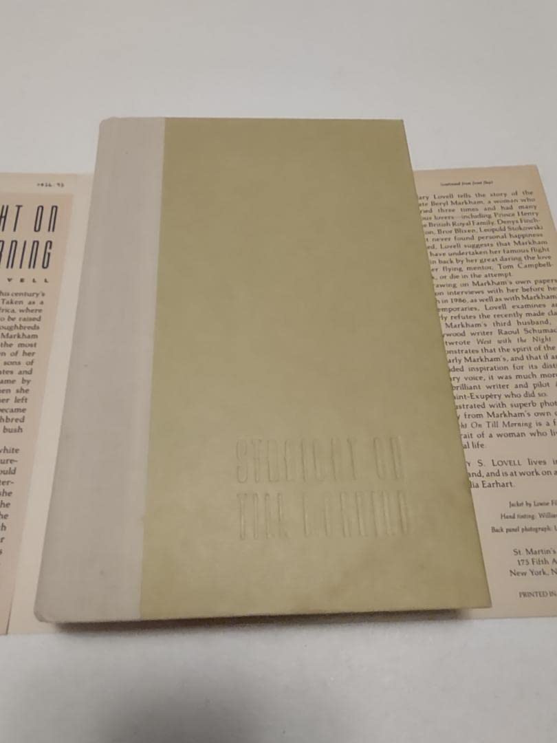 Straight on Till Morning: the Biography of Beryl Markham used book depot