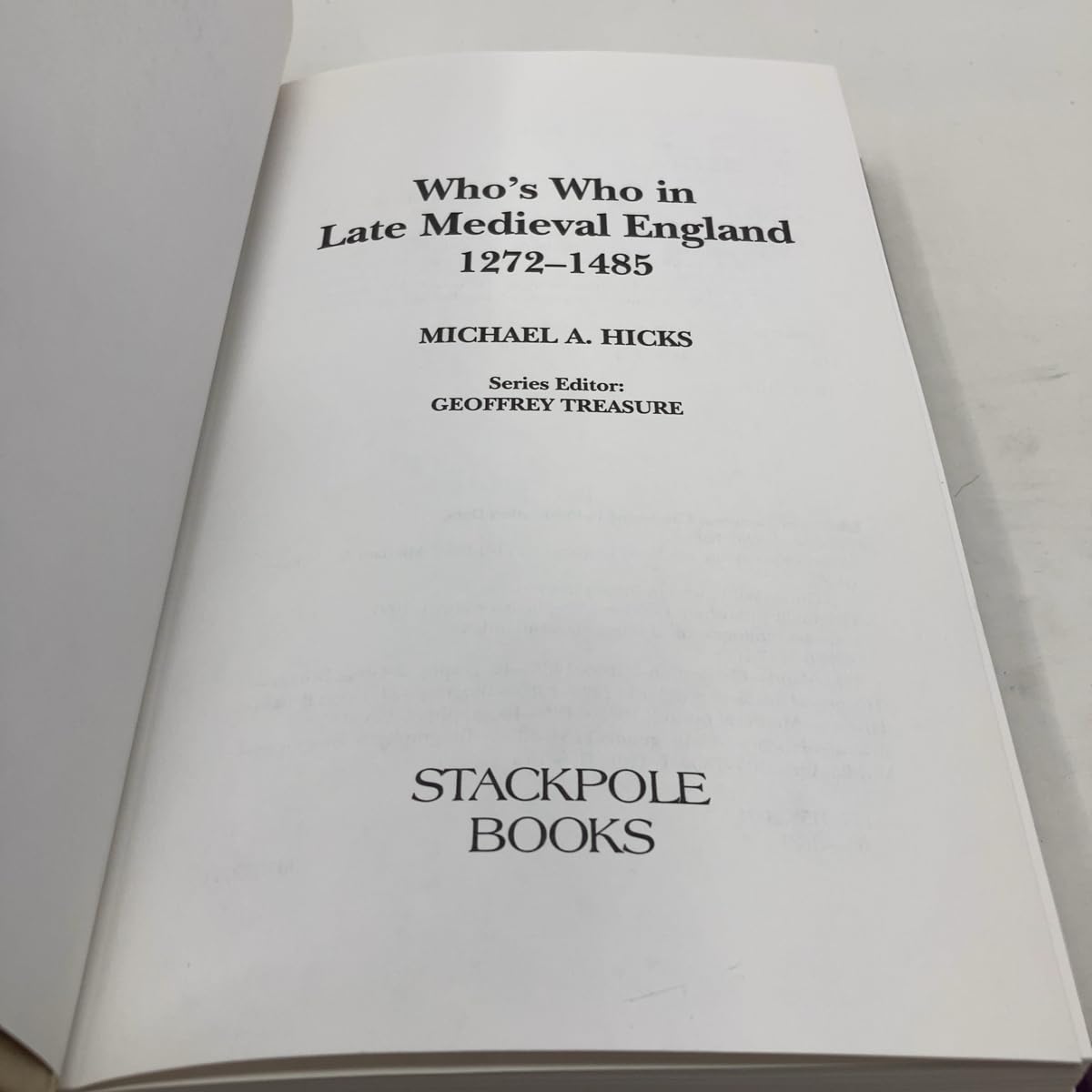 Who's Who in Late Medieval England (Who's Who in British History) used book depot