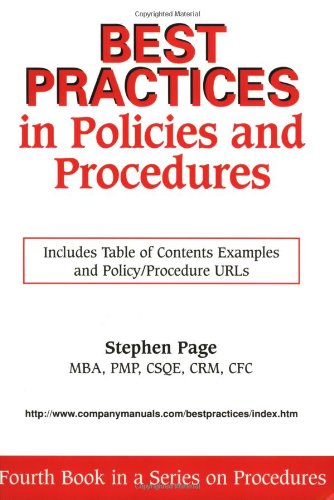 Best Practices in Policies and Procedures Stephen Page and MBA