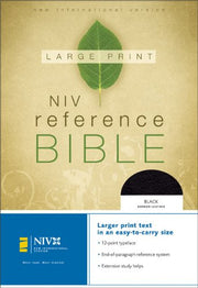 NIV Large Print Reference Bible, Personal Size (Black Bonded Leather) used book depot