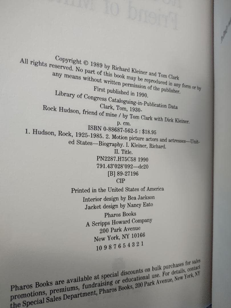 Rock Hudson: Friend of Mine used book depot