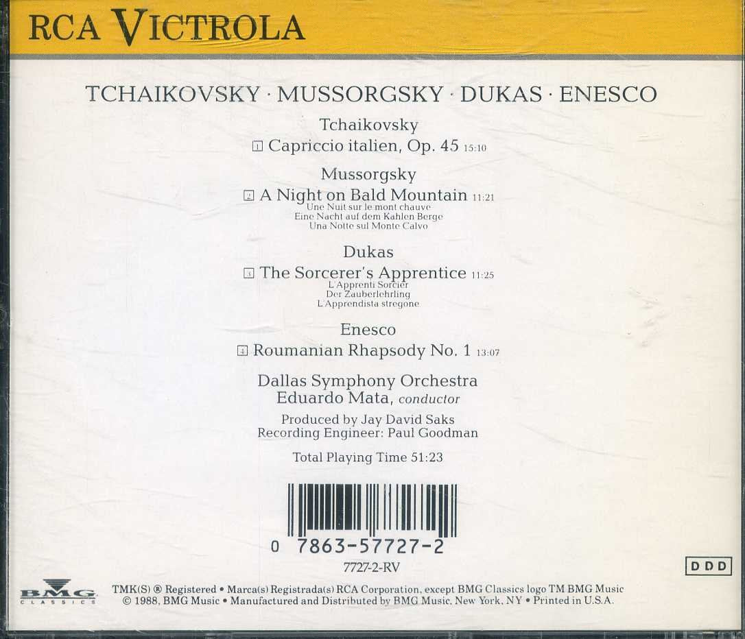 Tchaikovsky: Capriccio Italien; Mussorgsky: Night on Bald Mountain; Dukas: The Sorcerer's Apprentice; Enesco: Roumanian Rhapsody No. 1 used book depot