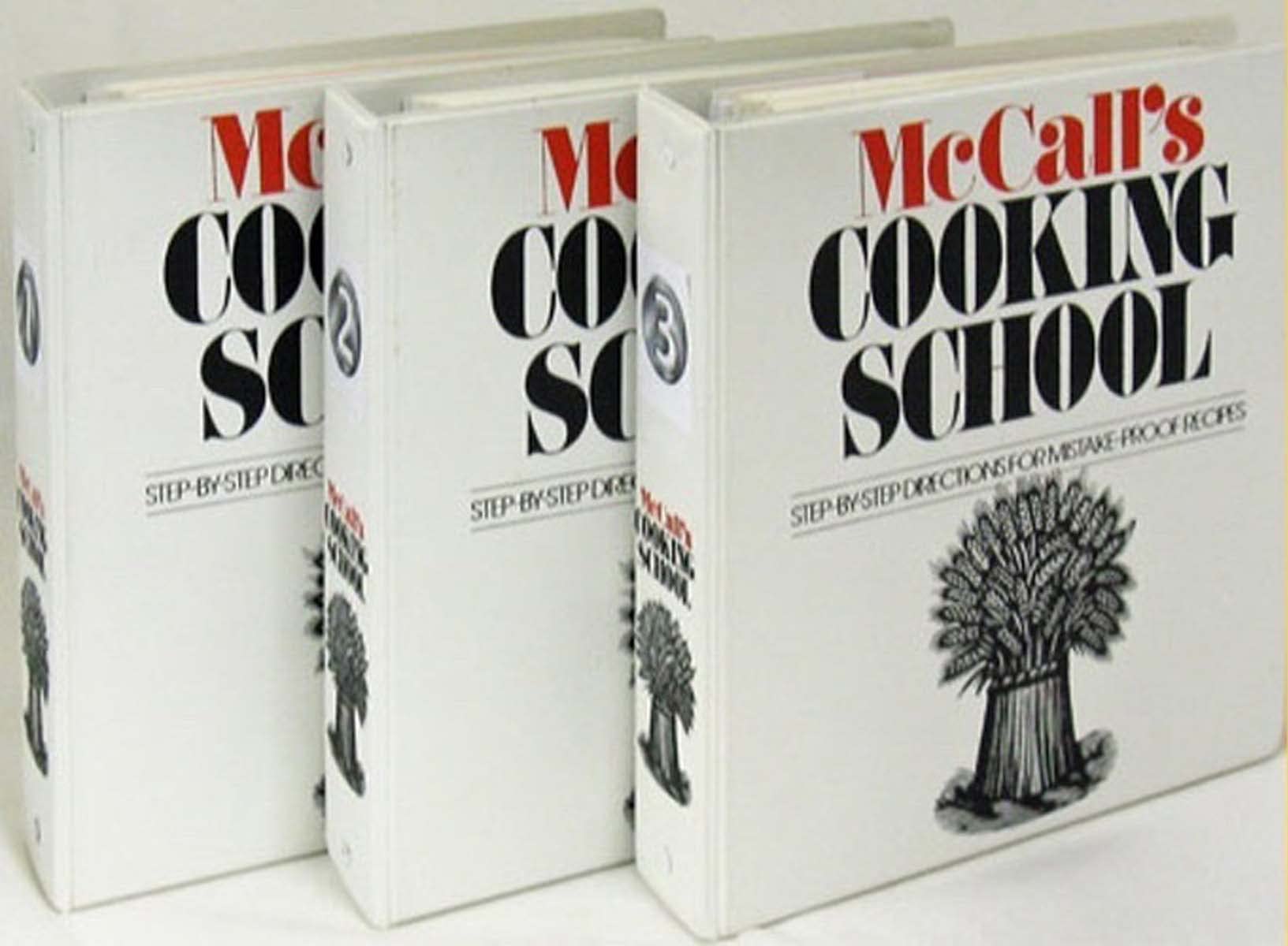 MCCALL'S COOKING SCHOOL COMPLETE THREE: 3 VOLUME 3-RING BINDERS COOKBOOK SET used book depot