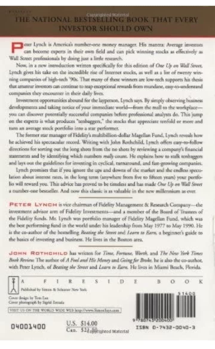One Up On Wall Street: How To Use What You Already Know To Make Money In The Market used book depot
