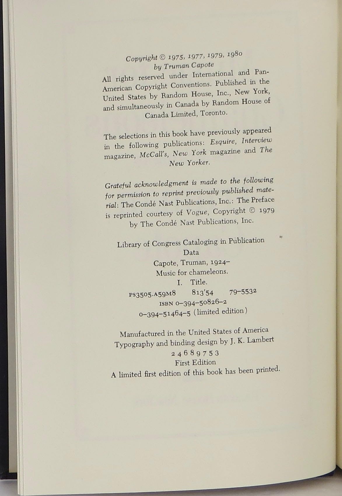 Music for Chameleons: New Writings by Truman Capote