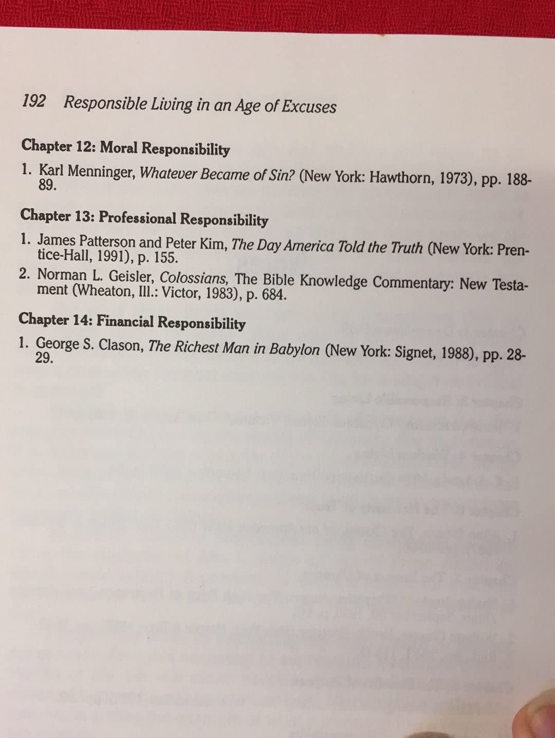 Responsible Living in an Age of Excuses used book depot