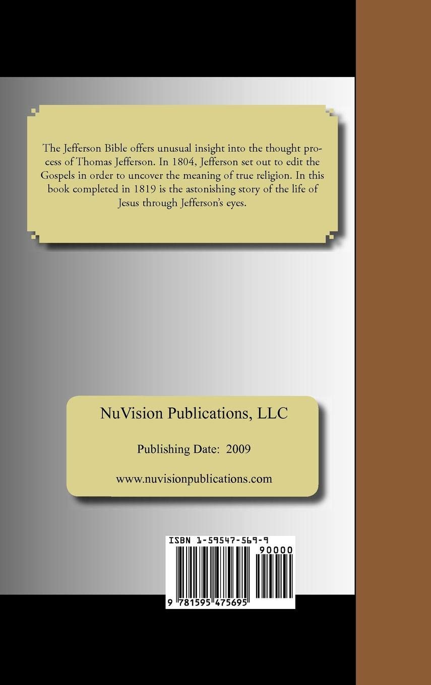 The Jefferson Bible: The Life and Morals of Jesus used book depot