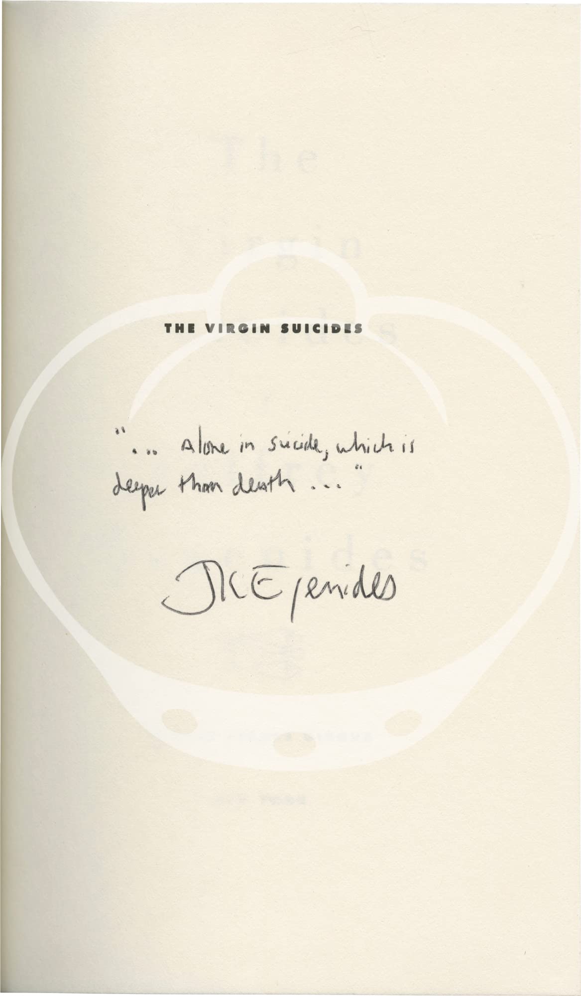 The Virgin Suicides: A Novel used book depot