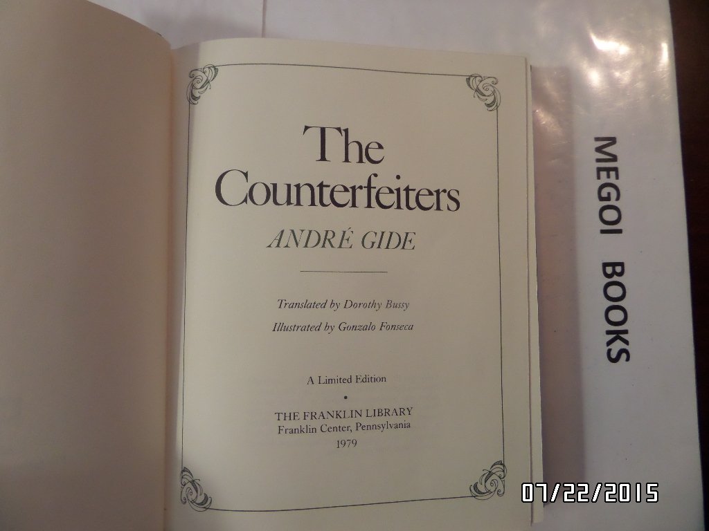The Counterfeiters - Andre Gide - The Franklin Library - Gonzalo Fonseca Illustrations - Limited Edition used book depot
