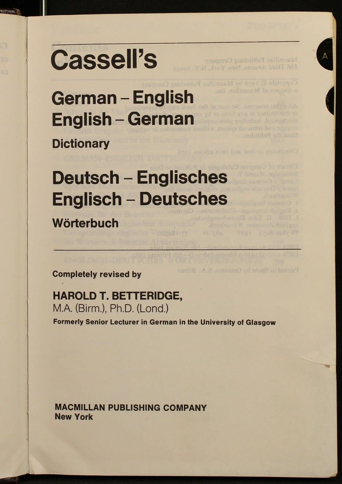 Cassell's Standard German Dictionary used book depot
