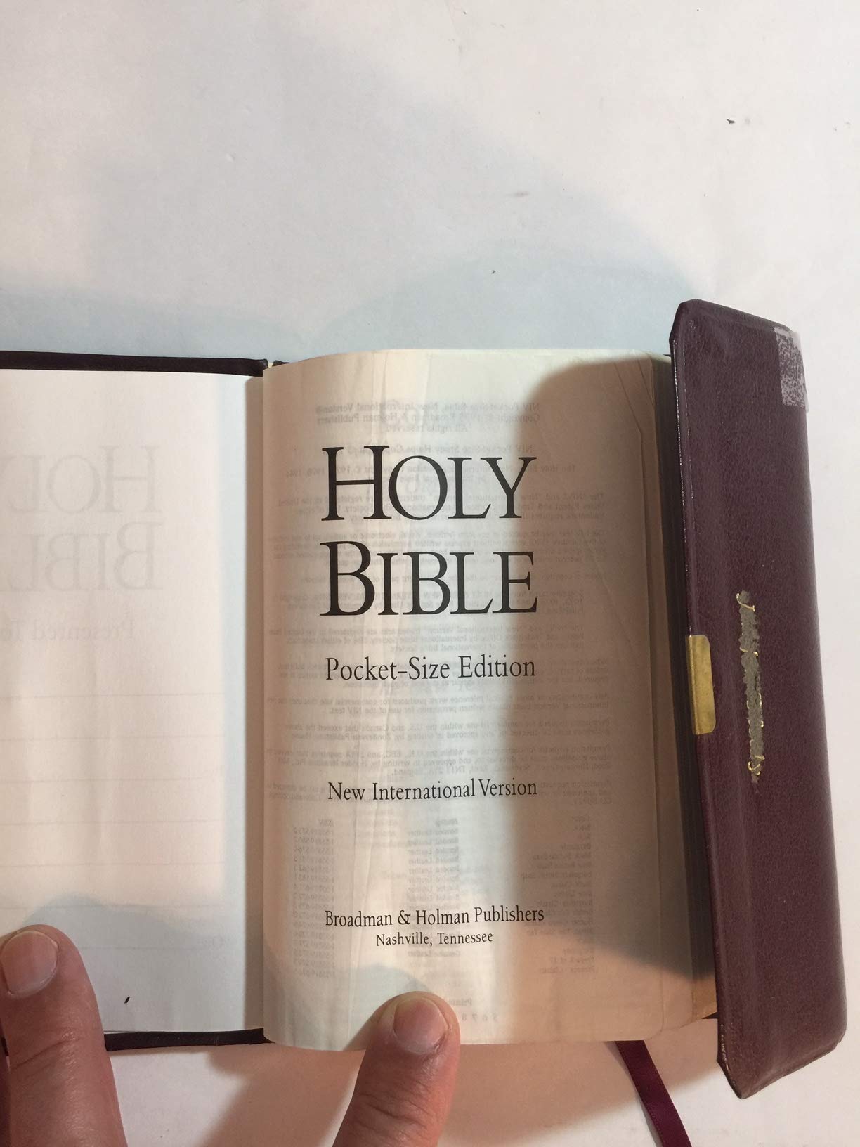 The Holman Pocket-Size Bible: New International Version : Burgundy Bonded With Snap