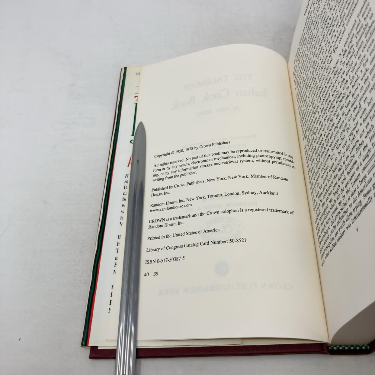 The Talisman Italian Cookbook: Italy's bestselling cookbook adapted for American kitchens used book depot