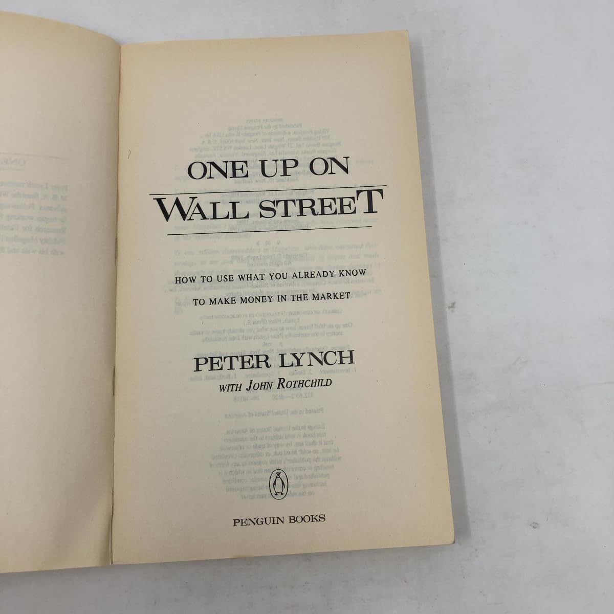 One up on Wall Street: How to Use What You Already Know to Make Money in the Market