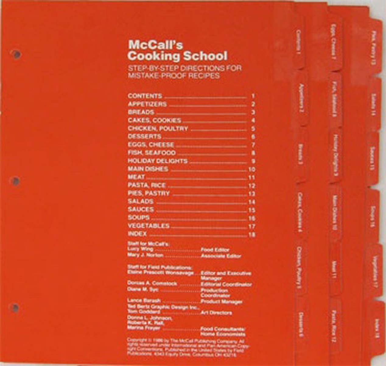 MCCALL'S COOKING SCHOOL COMPLETE THREE: 3 VOLUME 3-RING BINDERS COOKBOOK SET used book depot