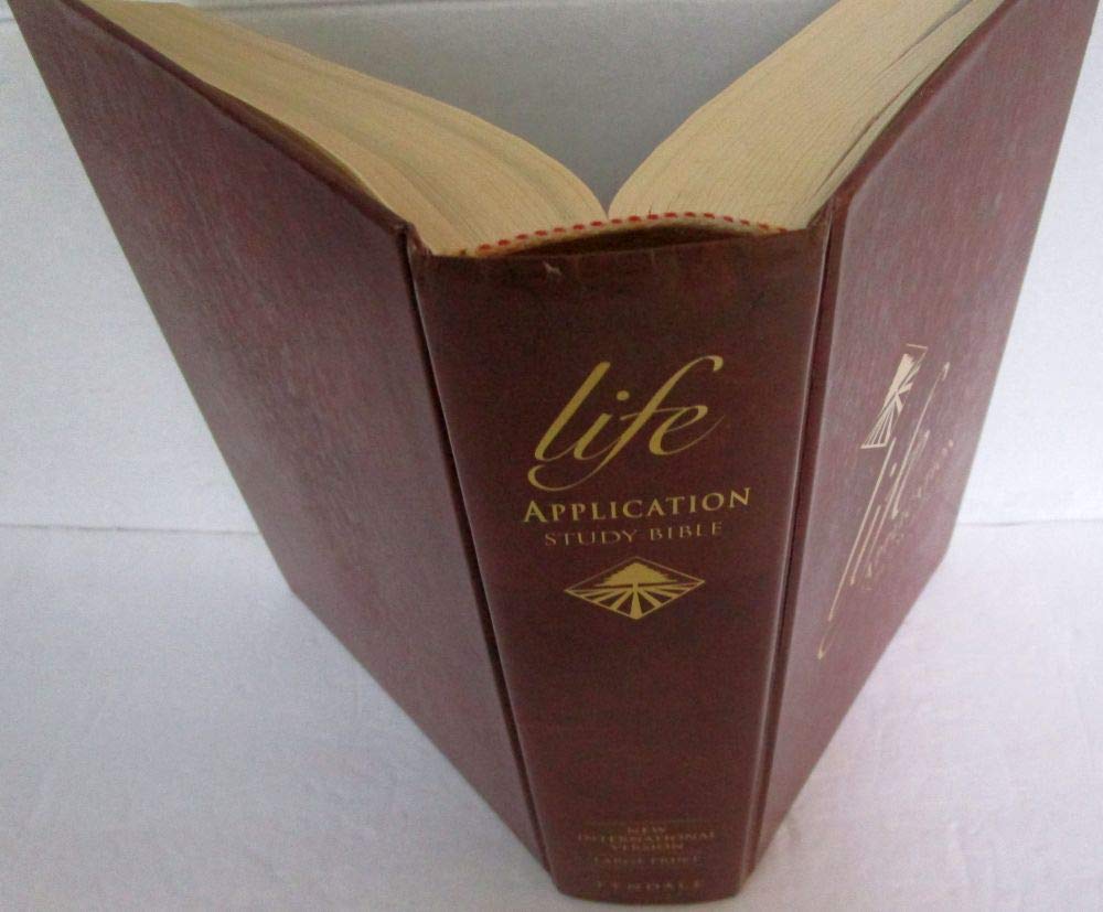 NIV Life Application Study Bible, Second Edition, Large Print (Red Letter, Hardcover) used book depot