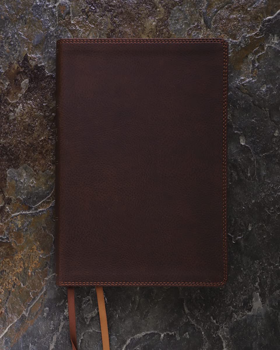 NIV, Reference Bible, Deluxe Single-Column (A Bible with 100,000 Cross-References), Leathersoft, Brown, Comfort Print used book depot