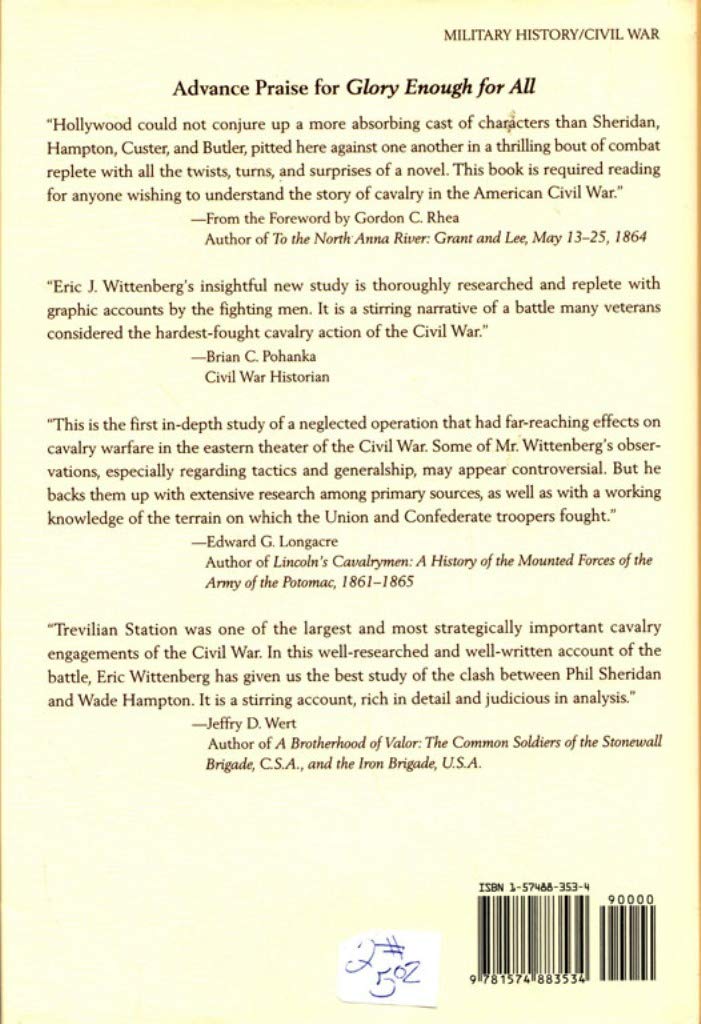 Glory Enough for All: Sheridan's Second Raid and the Battle of Trevilian Station used book depot