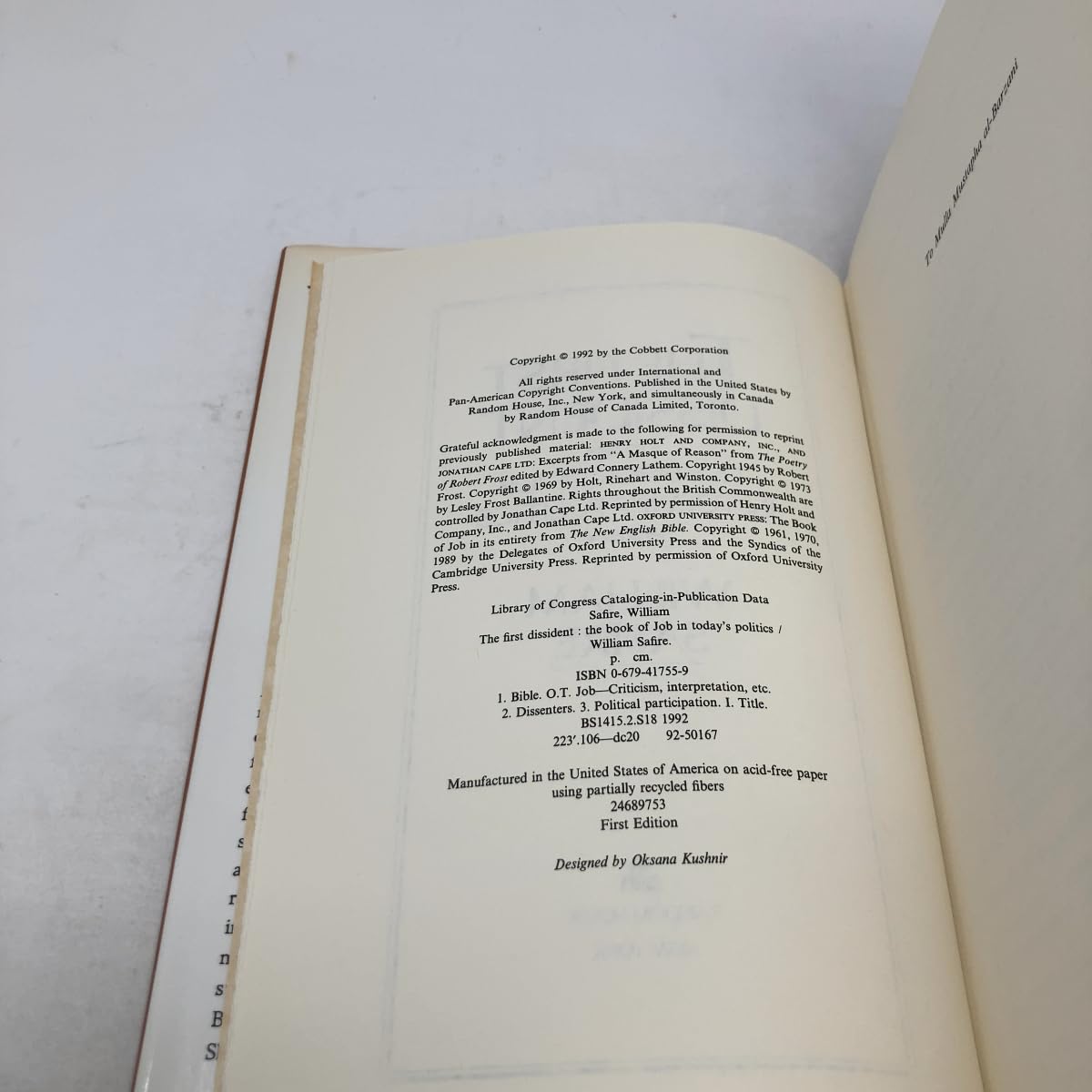 The First Dissident: The Book of Job in Today's Politics