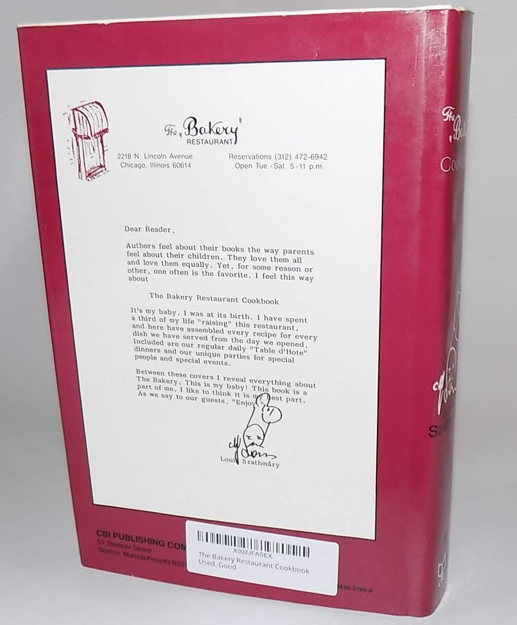 The Bakery Restaurant Cookbook used book depot