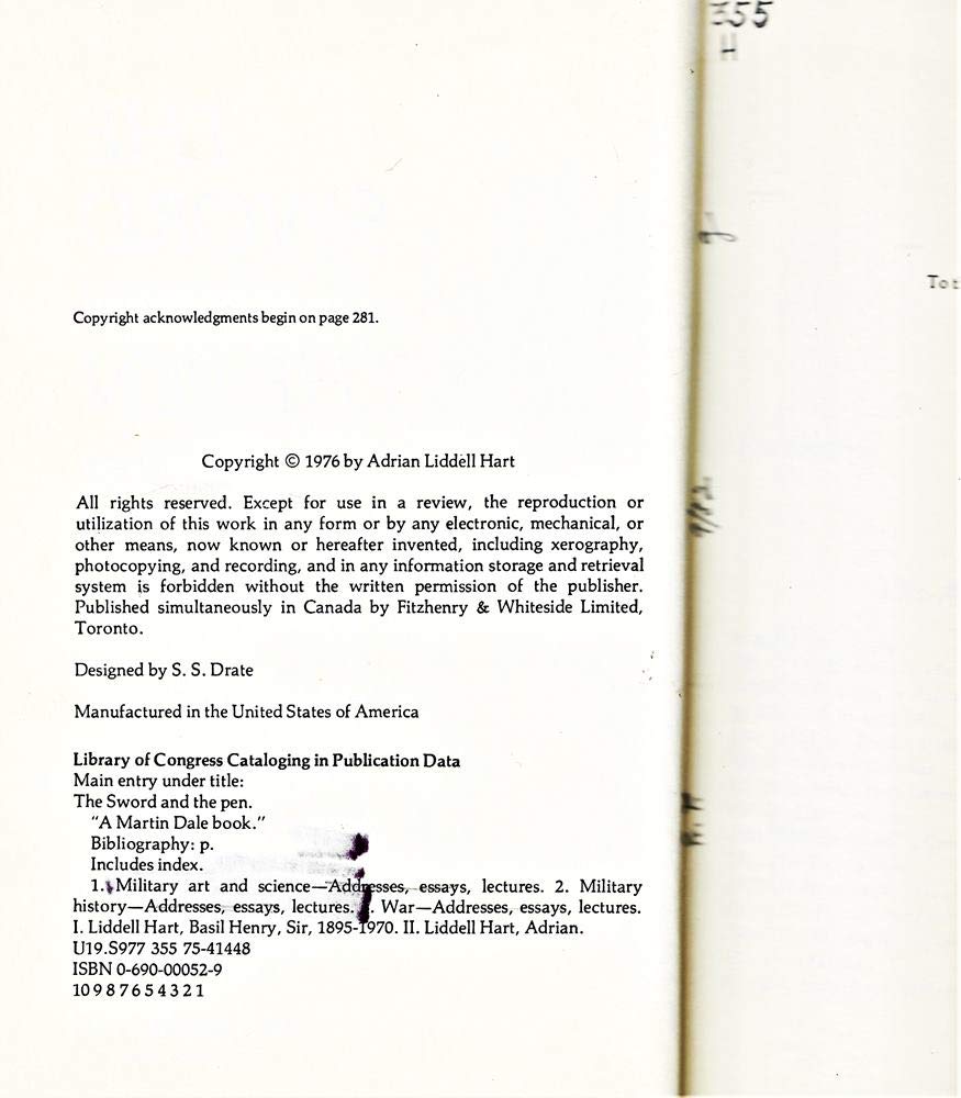 The Sword and The Pen: Selections from the World's Greatest Military Writings used book depot