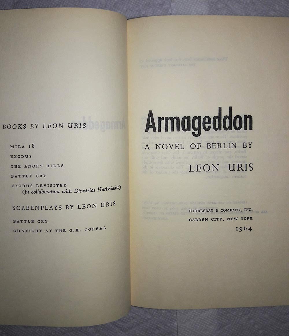 By Leon Uris Armageddon A Novel Of Berlin (Book Club Edit) [Hardcover] used book depot