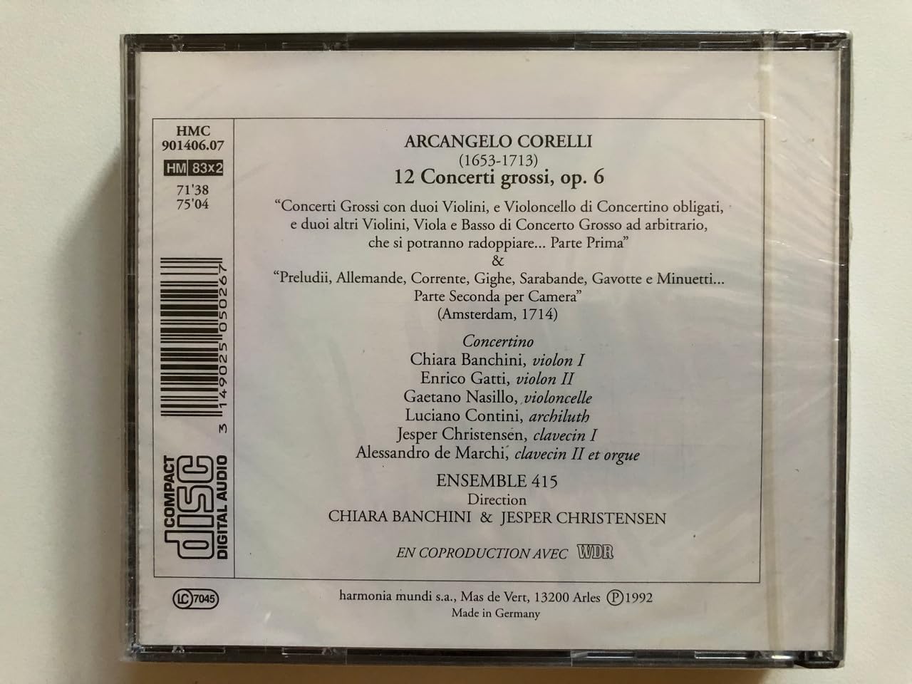 Arcangelo Corelli: 12 Concerti Grossi, Op. 6 - Ensemble 415 used book depot