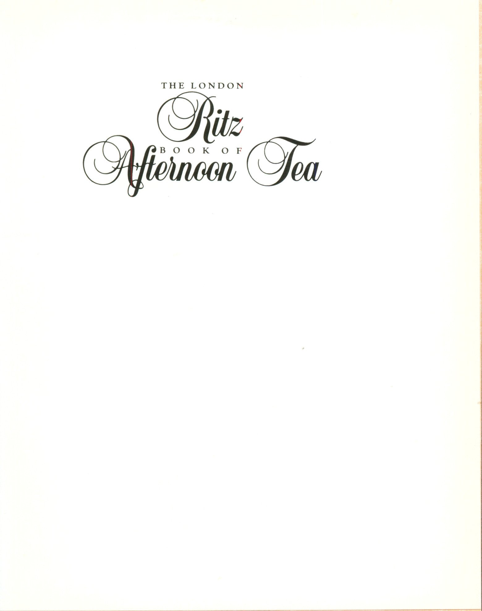 The London Ritz Book of Afternoon Tea used book depot