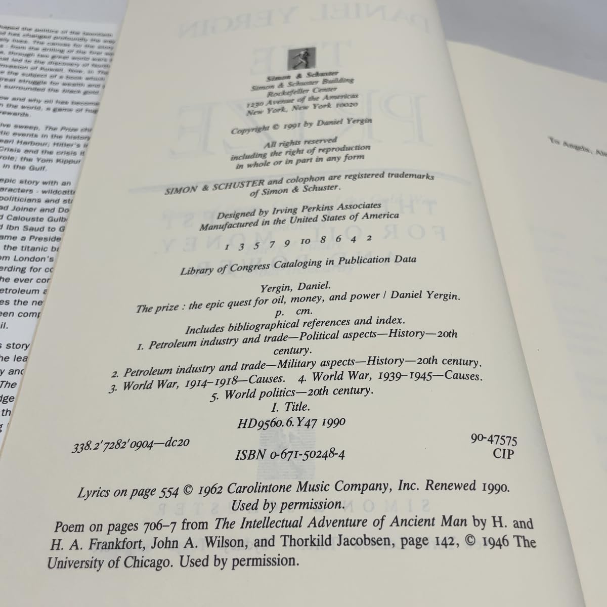 The Prize: The Epic Quest for Oil, Money and Power used book depot