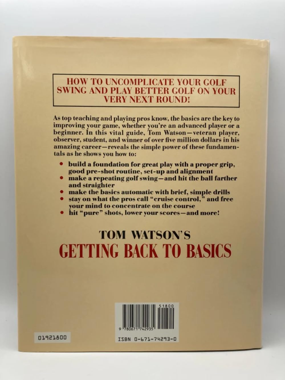 Tom Watson's Getting Back to Basics used book depot