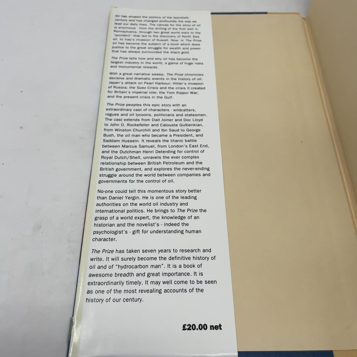 The Prize: The Epic Quest for Oil, Money and Power used book depot