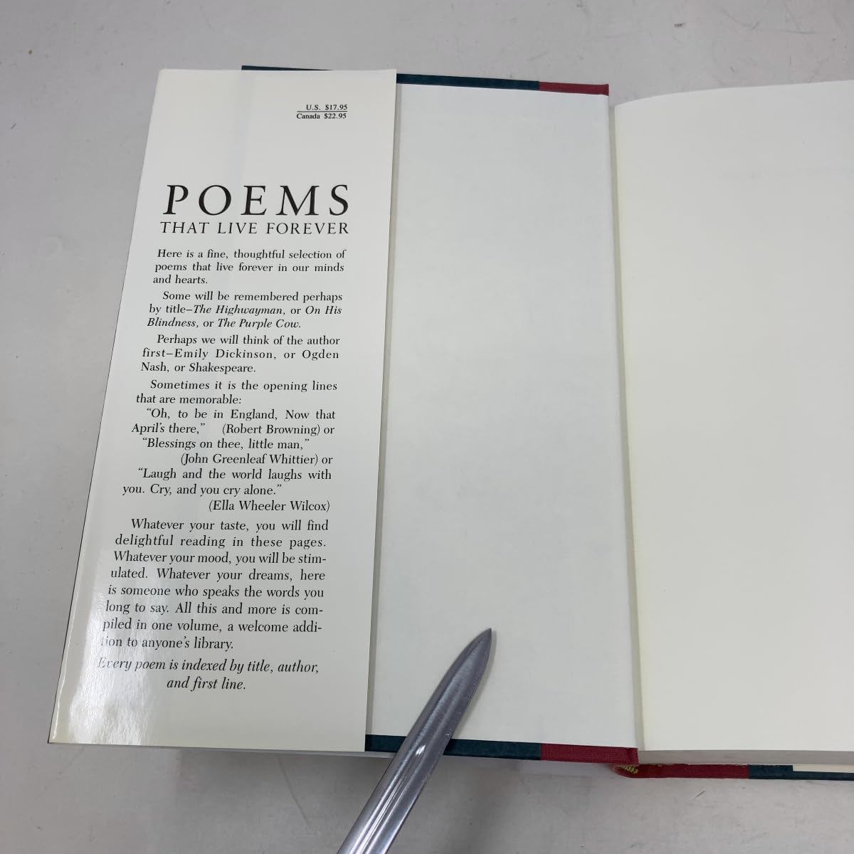 Poems That Live Forever used book depot