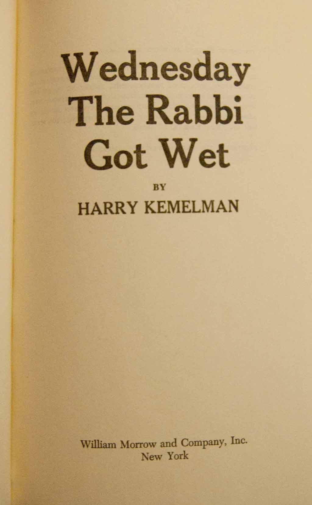 Wednesday the Rabbi Got Wet used book depot