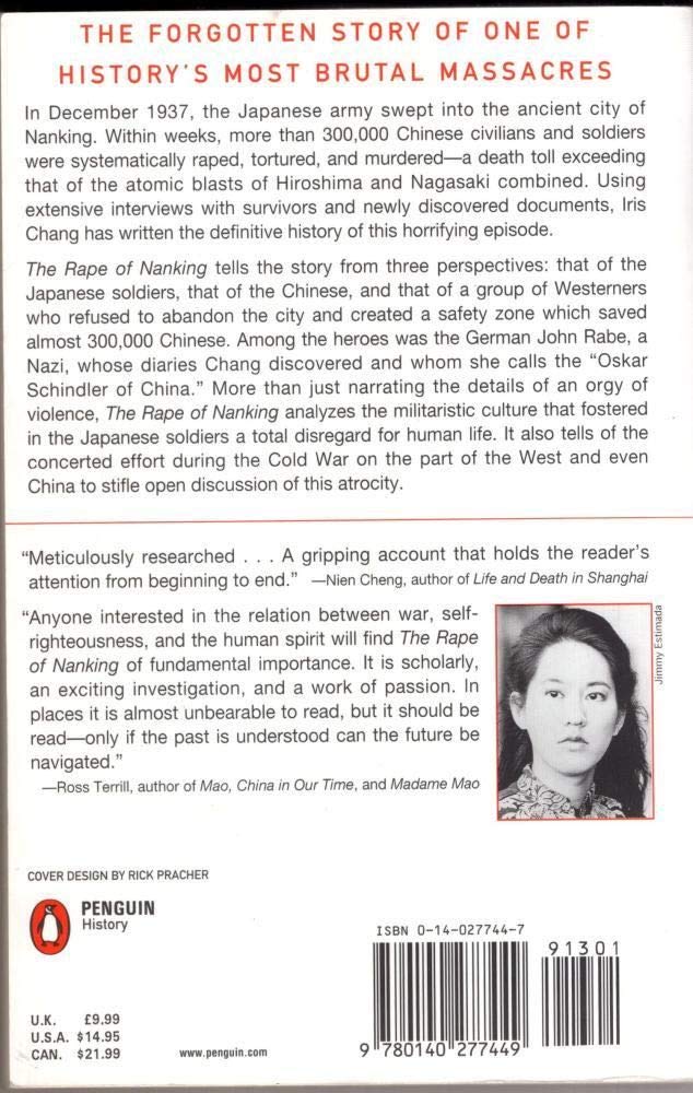 The Rape of Nanking: The Forgotten Holocaust of World War II used book depot