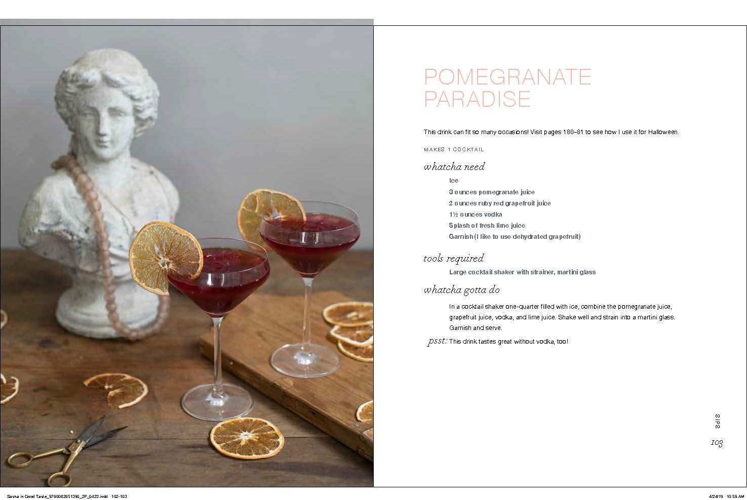 Sasha in Good Taste: Recipes for Bites, Feasts, Sips & Celebrations used book depot