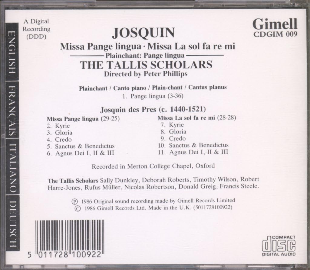 Missa Pange Lingua/Missa La Sol Fa Re Mi used book depot