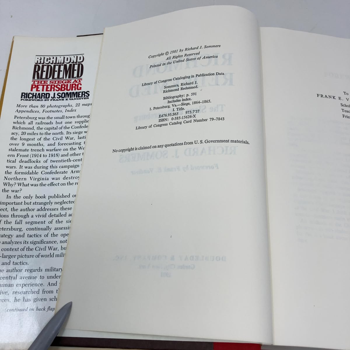 Richmond redeemed: The siege at Petersburg