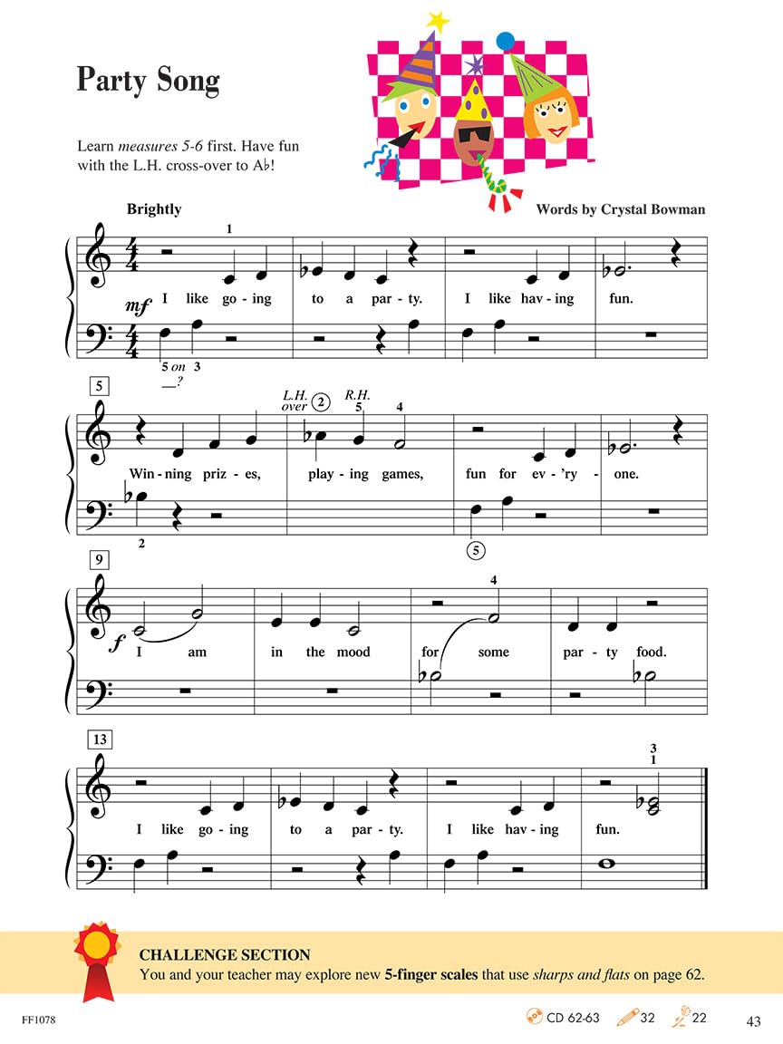 Piano Adventures: Lesson Book - Level 1, 2nd Edition | Beginner Piano Method Book | Sheet Music Songbook with Chords and Grand Staff Reading | Faber Piano Method Book for Kids and Adults