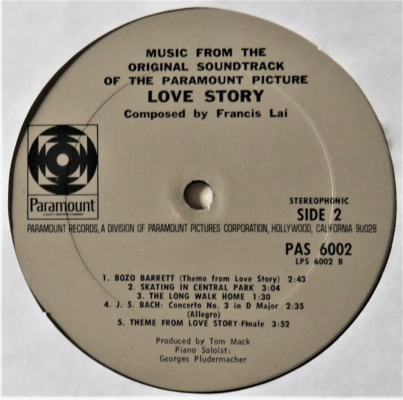 Love Story - Music from the original soundtrack.