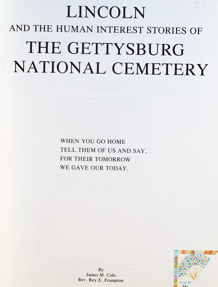 Lincoln and the human interest stories of the Gettysburg National Cemetery used book depot