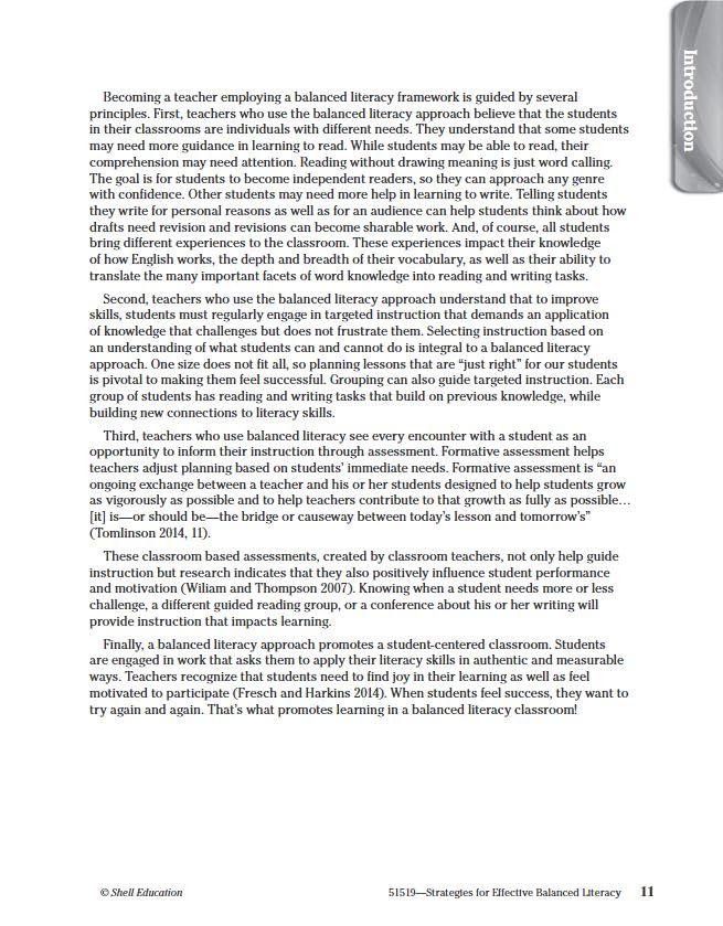 Strategies for Effective Balanced Literacy (Professional Resources) used book depot
