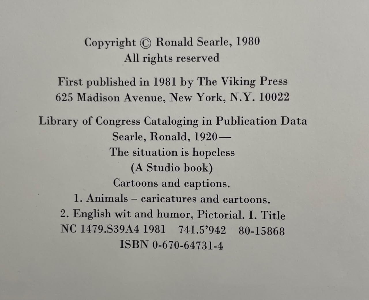 The Situation Is Hopeless used book depot