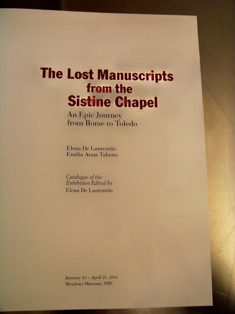 The Lost Manuscripts From the Sistine Chapel an Epic Journey From Rome to Toledo used book depot
