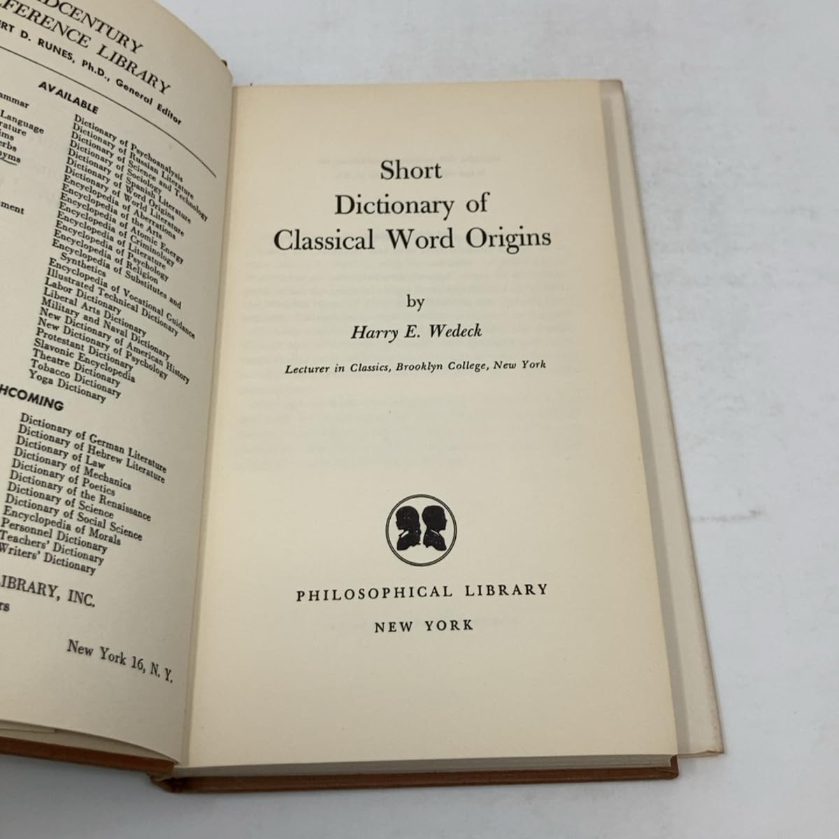 Short dictionary of classical word origins (Midcentury reference library) used book depot