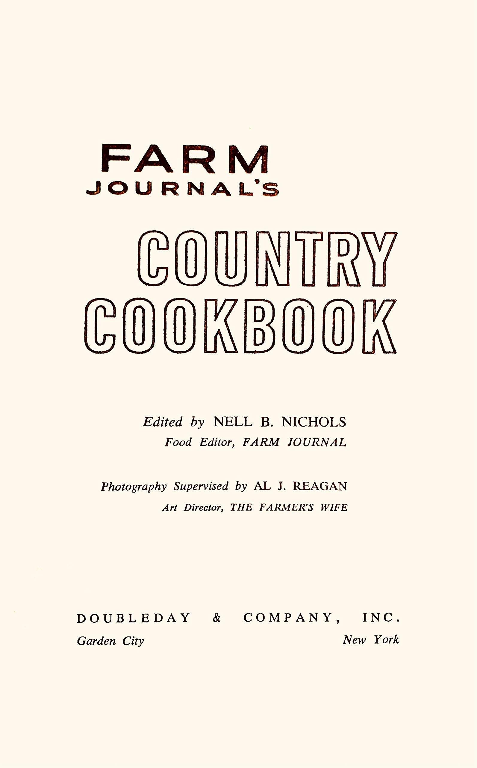 FARM JOURNAL'S COUNTRY COOKBOOK First edition 1959 used book depot