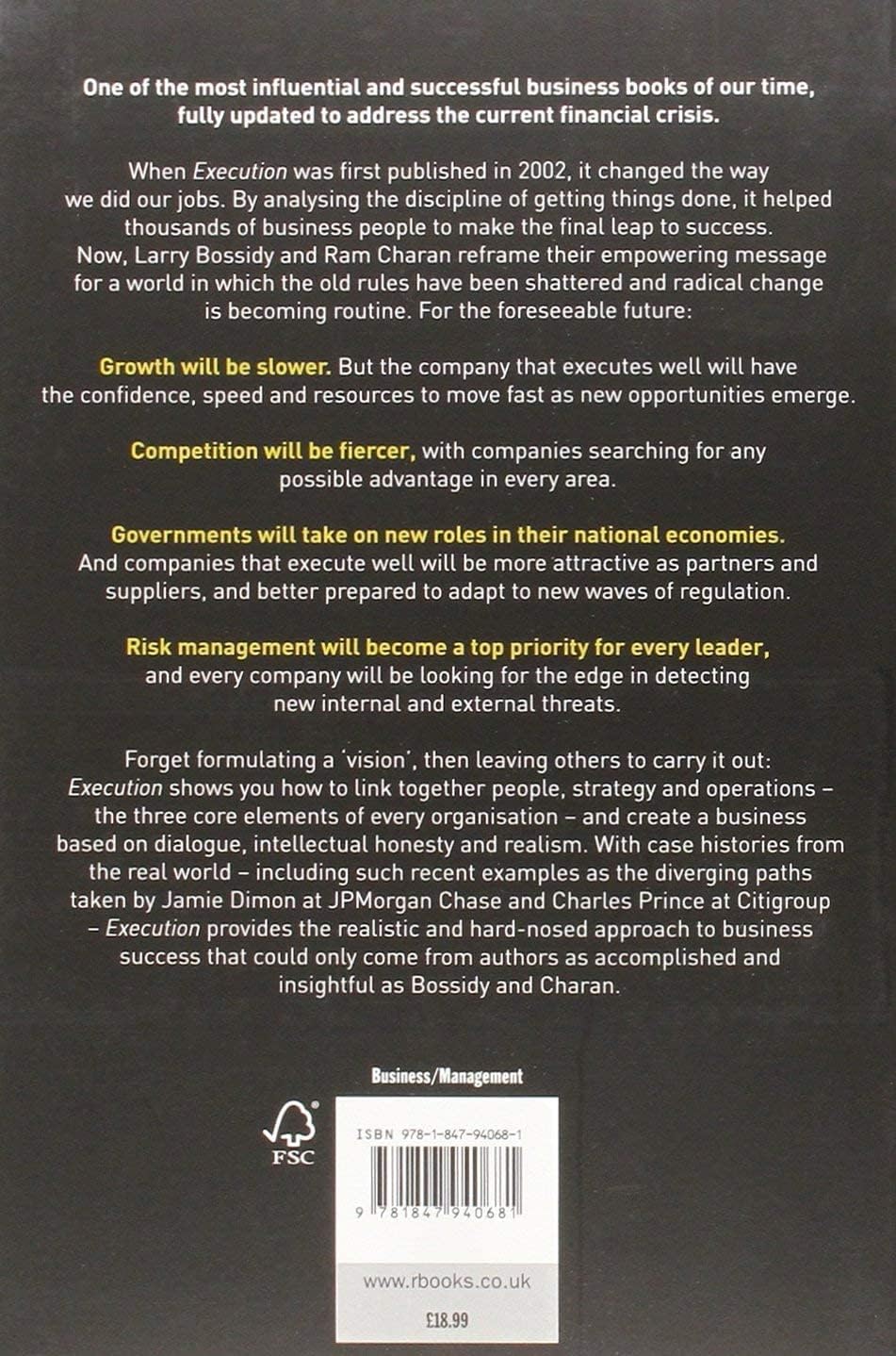 Execution: The Discipline of Getting Things Done used book depot