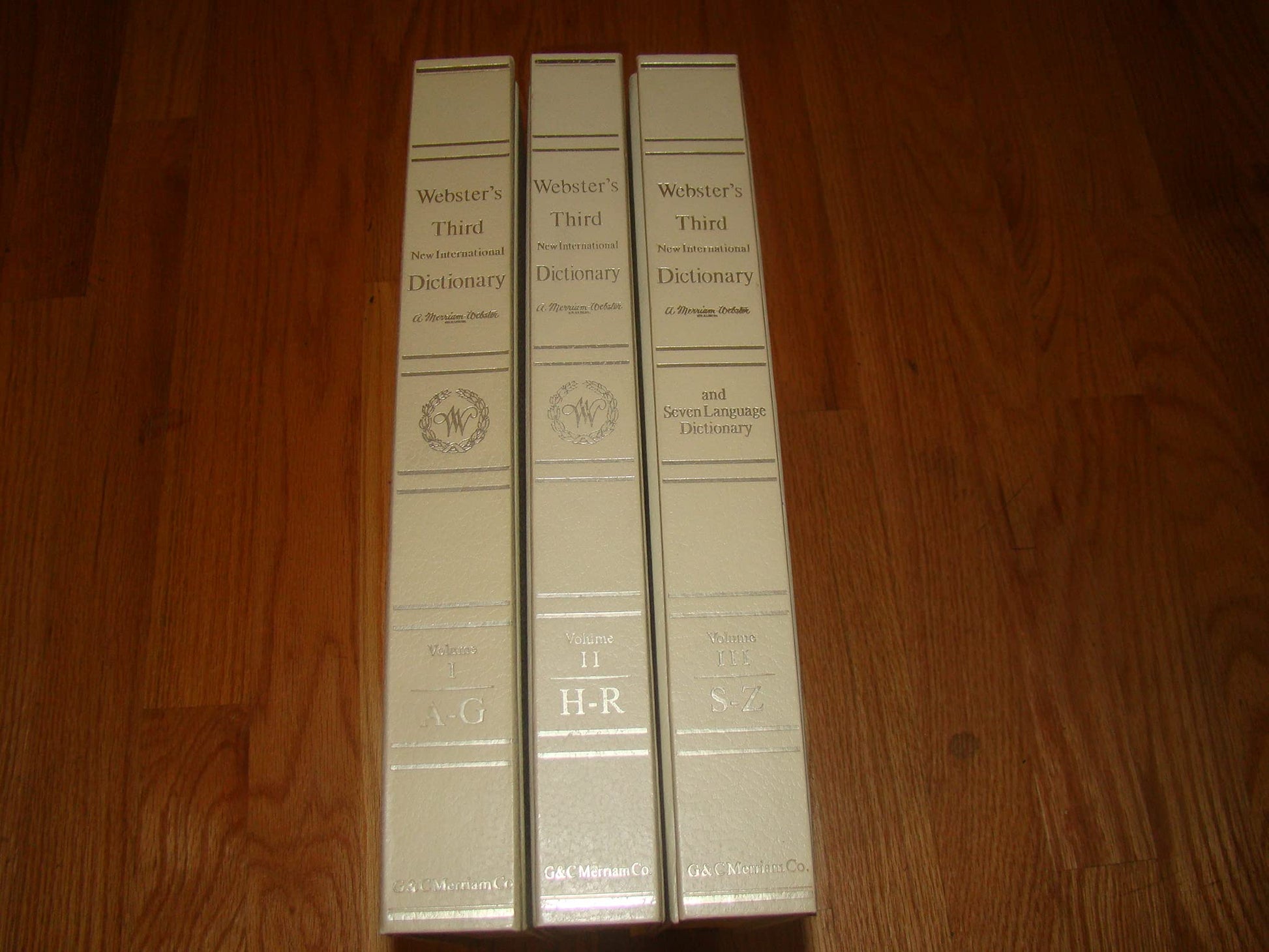 Webster's Third New International Dictionary of the English Language, unabridged, and Seven Language Dictionary used book depot