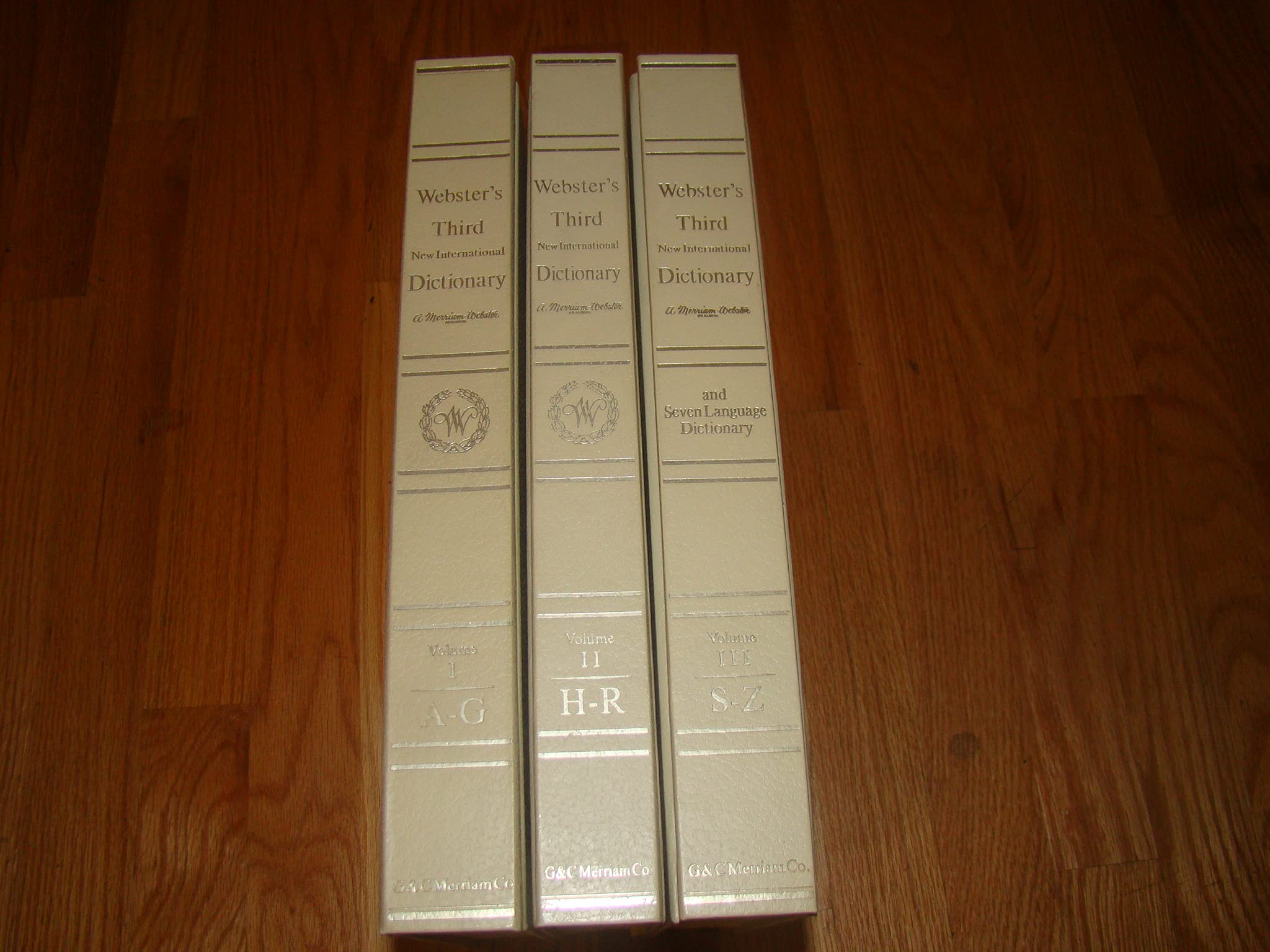 Webster's Third New International Dictionary of the English Language, unabridged, and Seven Language Dictionary used book depot